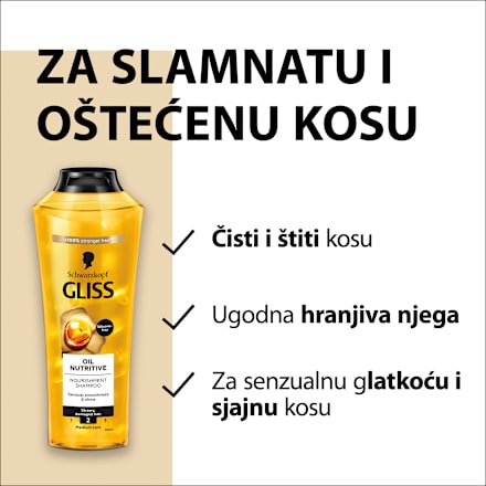 Oil Nutritive šampon za obnovu slamnate kose Schwarzkopf GLISS