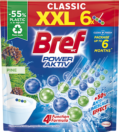 Power Aktiv osvježivač WC školjke – Pine, 6x50 g Bref