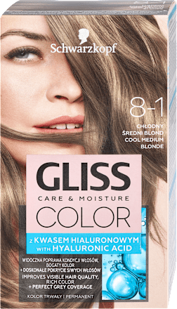 Krem koloryzujący 8-1  Chłodny średni blond  Schwarzkopf Gliss Color