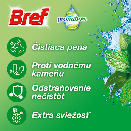 Čistiaci prostriedok na toalety ProNature Mint & Eucalyptus Bref