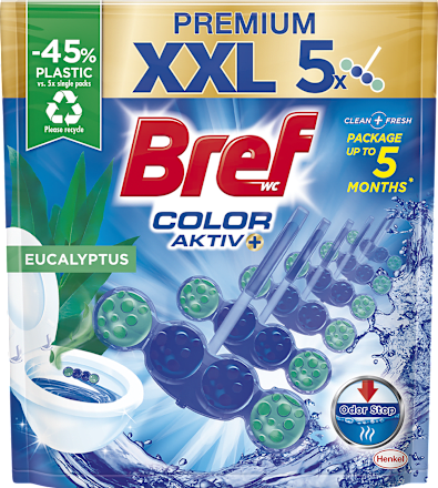 WC blok Color Aktiv Eucalyptus 5x50 g Bref