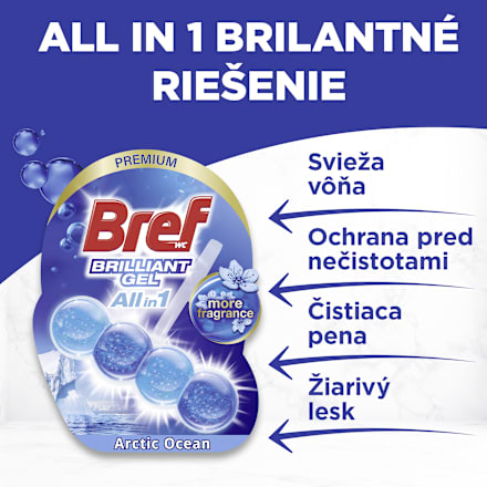 Gélový WC blok All in 1 Artic Ocean Bref