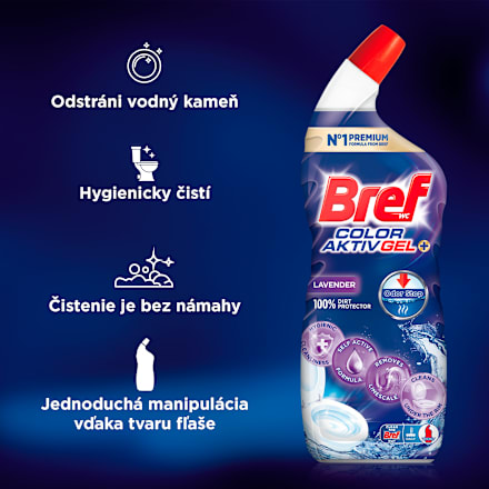 Čistiaci prostriedok na toalety Color Aktiv Gel Lavender Bref