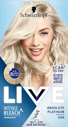 Intense Bleach Permanente Haarfarbe - Nr. 00A Absolute Platinum Schwarzkopf LIVE
