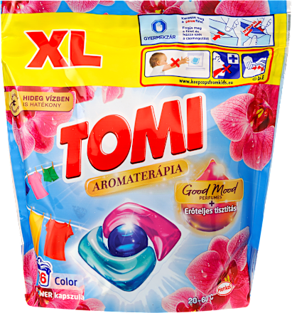 Power Caps Orchidea mosókapszula színes ruhákhoz, 36 mosás Tomi