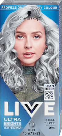 Brights or Pastel Semi-permanente Tönung - Nr. 098 Steel Silver Schwarzkopf LIVE
