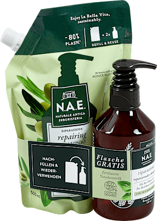riparazione reparierendes Shampoo Nachfüllbeutel + Flasche N.A.E.