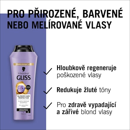 šampon na vlasy Blonde Perfector Schwarzkopf GLISS