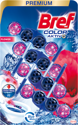 Tuhý WC blok Premium Color Aktiv+ Flower Bref