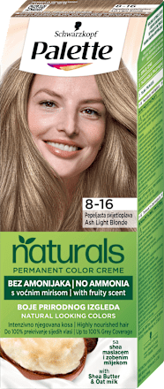 Боя за коса без амоняк - Nr. 8-16 Ash Light Blonde Palette naturals COLOR CREME