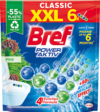 Power Aktiv osvježivač WC školjke – Pine, 6x50 g Bref