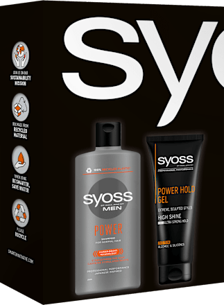 Козметичен комплект Power - Шампоан, 440 ml + Гел за коса Ultra Strong, 250 ml syoss Men