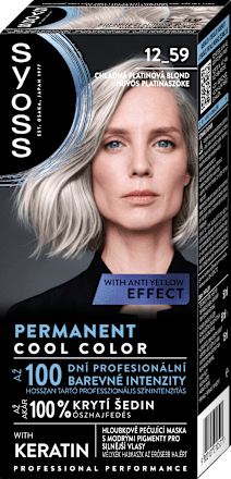 Vopsea de păr permanentă 12-59 Cool Platinum Blond syoss