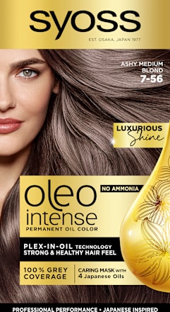 Vopsea de păr permanentă 7-56 Blond mediu cenușiu syoss Oleo Intense