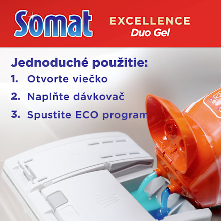 Gél do umývačky riadu Excellence Duo Gel Somat