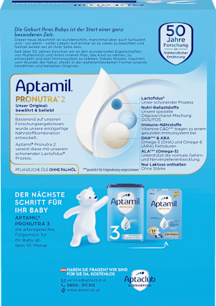 Folgemilch 2 Pronutra nach dem 6. Monat Aptamil