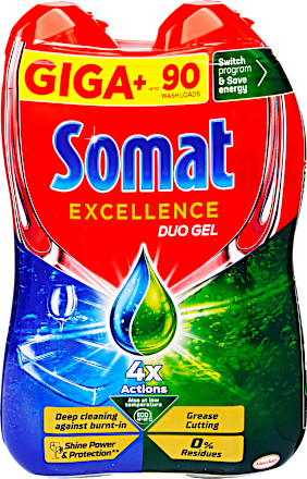 Mosogatógáp gél Excellence Duo Grease Cutting 2x810ml Somat