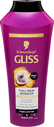 Sampon Full Hair Wonder, töredező és gyenge hajra Schwarzkopf GLISS