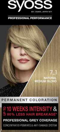 Vopsea de păr permanentă 7-1 Natural medium blond syoss