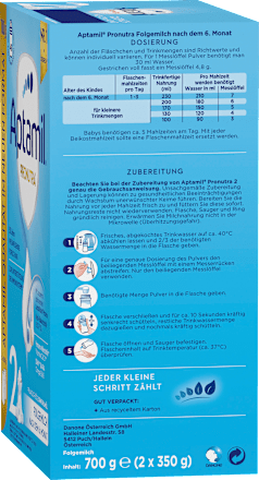Folgemilch 2 Pronutra nach dem 6. Monat Aptamil