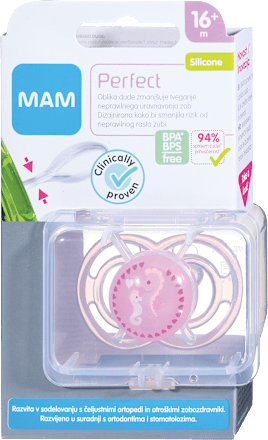 Ortodontska duda Perfect 16m+, več različic mam
