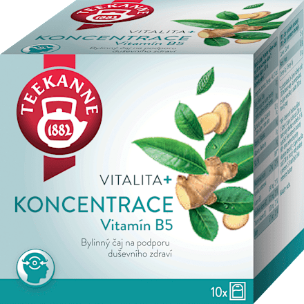 Bylinný čaj Vitalita+ Koncentrácia Vitamín B5 Teekanne