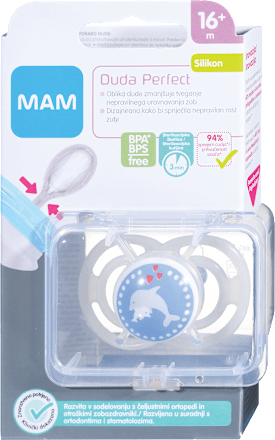 Ortodontska duda Perfect 16m+, več različic mam