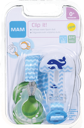 Držalo za dudo Clip it!, 0m+, več različic mam