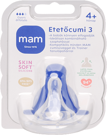 Etetőcumi 3-as,  gyors folyású 4 hónapos kortól mam