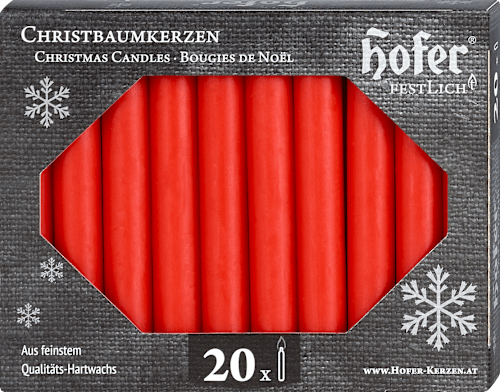 Christbaumschmuck Kerzen rot hofer