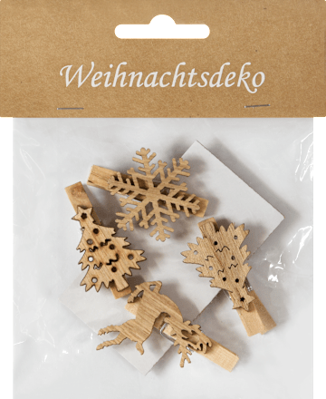 Holzklammern mit weihnachtlichen Motiven KUWOPA