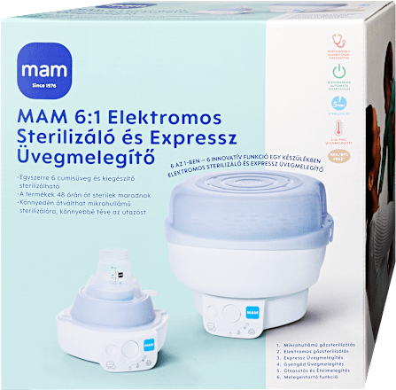 Elektromos sterilizáló és expressz üvegmelegítő mam