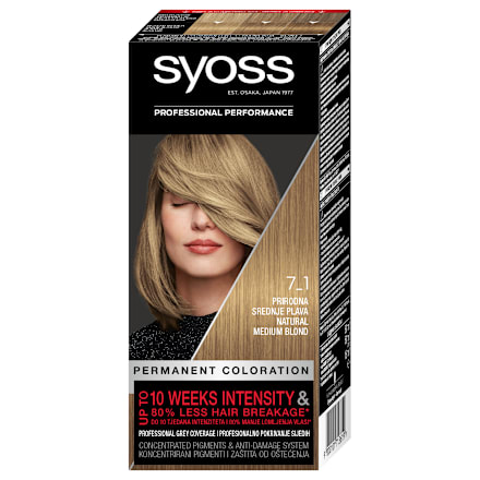 Boja za kosu-  7-1 prirodna srednje plava syoss
