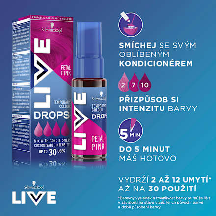 LIVE Drops barva na vlasy Petal Pink Schwarzkopf LIVE