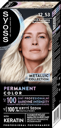 Farba na vlasy Metallic Collection Permanent Color - 12-53 perleťovo platinový syoss