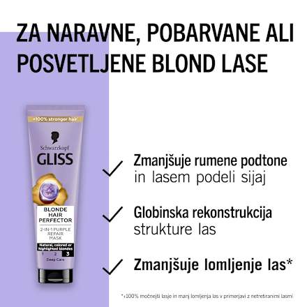 Tretma za lase Blonde Hair Perfector Schwarzkopf GLISS