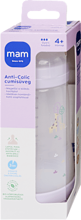 Anti-colic cumisüveg, 320 ml, 4 hónapos kortól kislányoknak mam