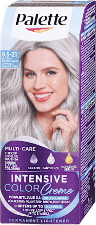 Barva za lase 9,5-21 Bleščeča Srebrno Blond Palette INTENSIVE COLOR CREME