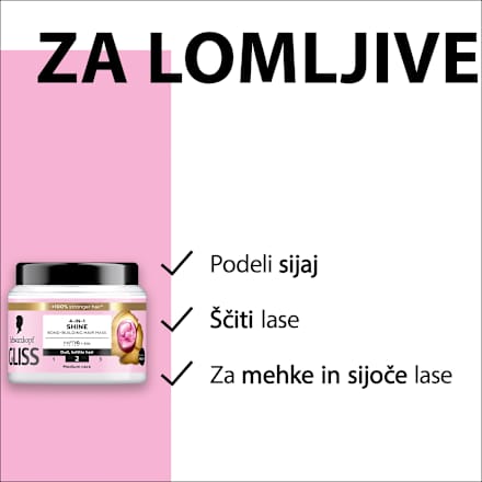 Maska za ustvarjanje mikrovezi in sijaj las Shine 4 v 1  Schwarzkopf GLISS