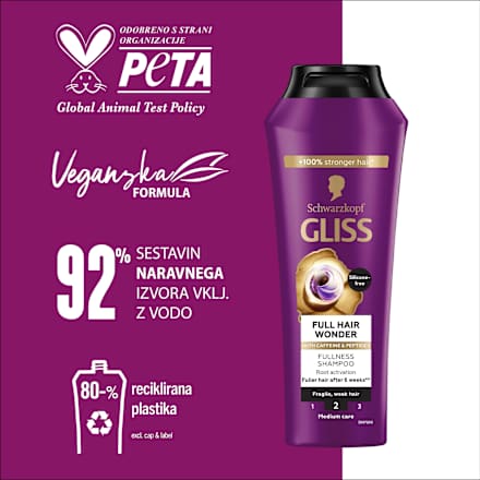 Šampon za lase Full Hair Wonder Schwarzkopf GLISS