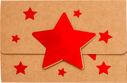 Gutscheinverpackung mit Sterne KUWOPA