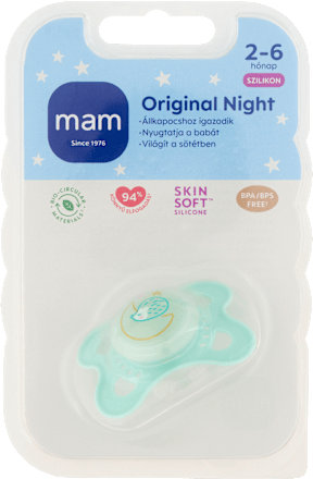 Original Night éjszakai szilikon cumi, 2-6 hónapos korig, többféle mam