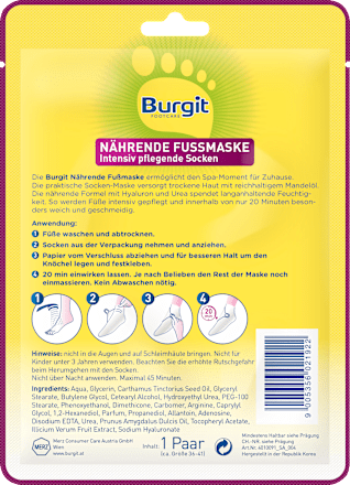 Fußmaske Socken Intensiv Pflegend (1 Paar) Burgit