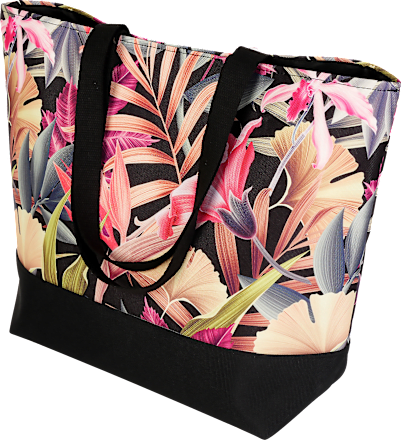 Strandtasche mit Blumen-Muster keine Marke