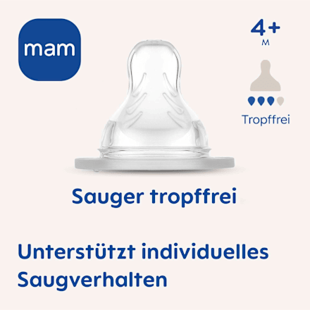 Trinksauger Silikon Tropffrei 4+ Monate mam