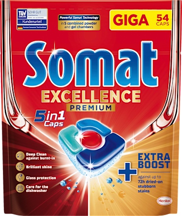 Kapsule za strojno pomivanje posode Excellence 5 v 1 Somat