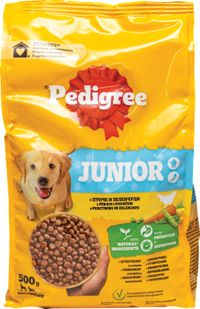 Junior suha hrana za štence starije od 1 mjesec – perad i povrće Pedigree