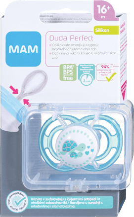 Ortodontska duda Perfect 16m+, več različic mam