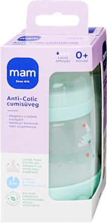 Anti Colic cumisüveg 160 ml, újszülött kortól, többféle mam