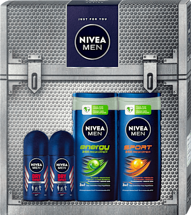 Active Pflege-Duo Box Geschenkset Duschgel und Deo Roll-on NIVEA MEN